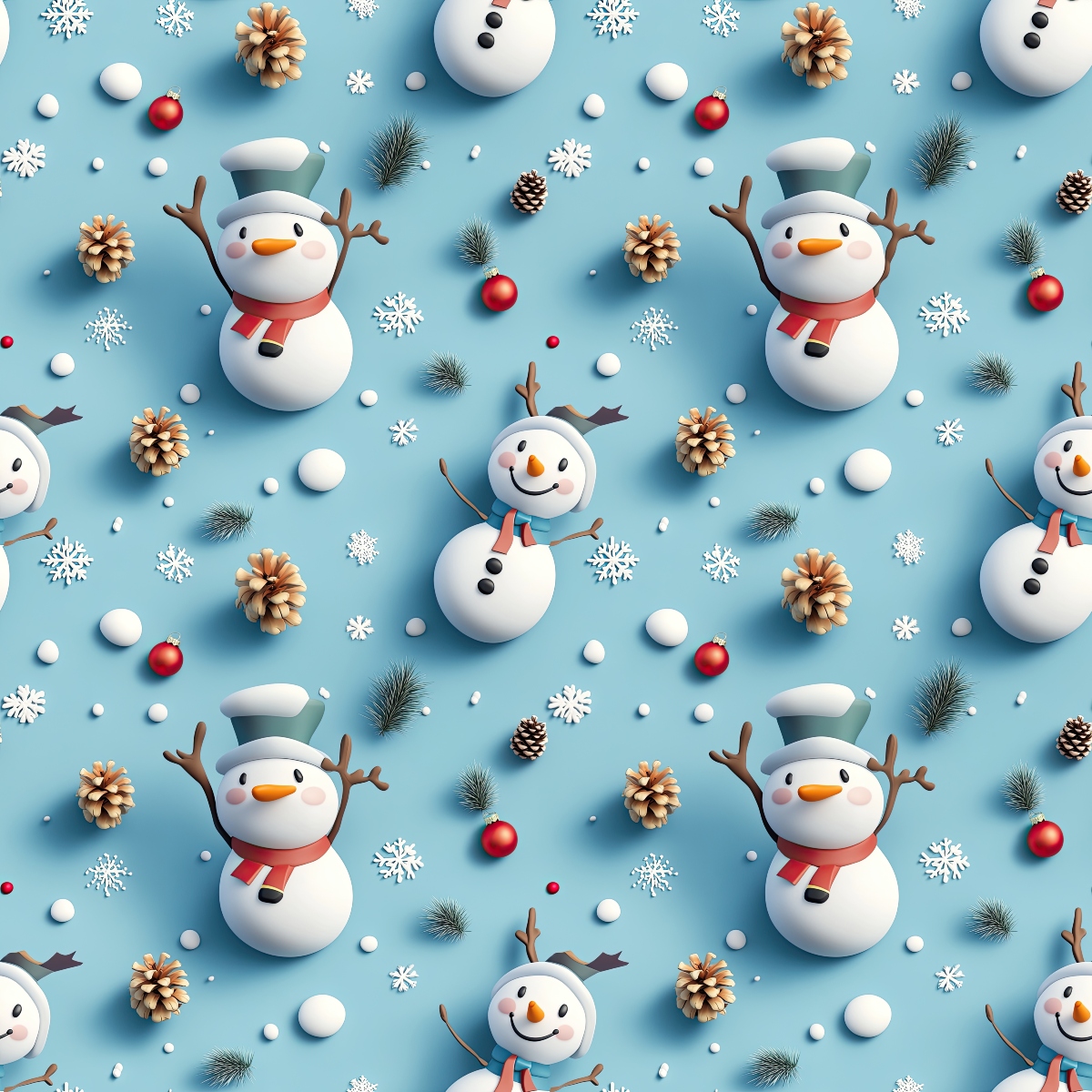 Crafty Cottons Christmas 3D Snowman