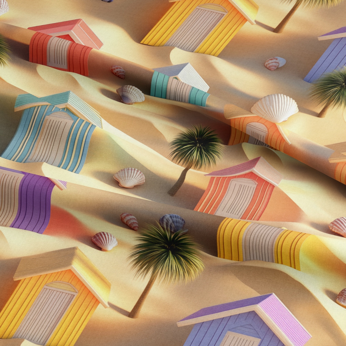 Crafty Cottons 3D Sandy Beach Huts - Image 2