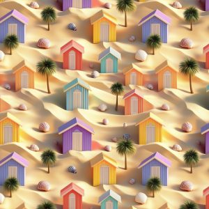 Crafty Cottons 3D Sandy Beach Huts